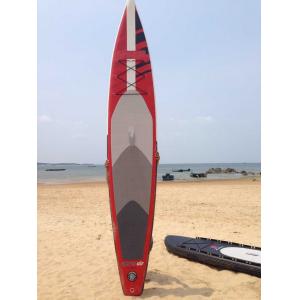 China Stand Up Inflatable Standup Paddleboard 3.8meter Length 15cm Width Red Airmat Floor supplier