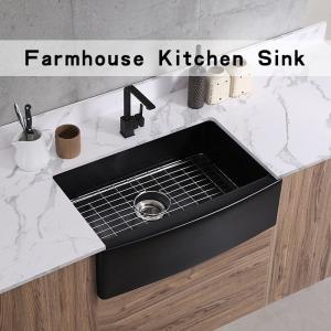 Farmhouse Apron Front Kitchen Sink Ceramic 30In Single Bowl Kitchen Sink Matte Black