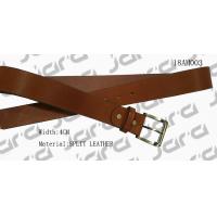 China Black Painting Edges Tan Leather Belt , Mens Brown Leather Belt With Gold Buckle on sale