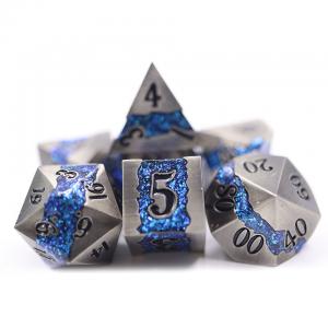 Zinc Alloy Metal RPG Dice Hand Sanded Wear Resistant For Collection