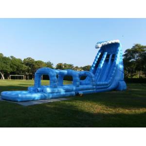 Double Blue Backyard Inflatable Water Slides , Long  Water Slides