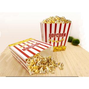 Rectangular Takeaway Food Packaging White Carboard Paper Popcorn Boxes
