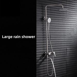 Hotel Waterfall Rain Thermostatic Shower Mixer Set Wall Mounted