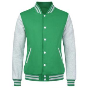 China Plastic Button Mens Baseball Coat , Reversible Fleece Baseball Jacket For Sports supplier