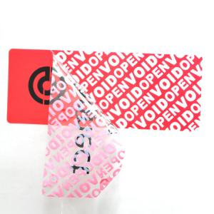 China La sécurité de VIDE de couleur rouge marque l'impression faite sur commande pour le transport/banque wholesale
