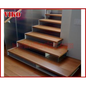 Double Steel Plate Staircase VK27S ,Stainless Steel,Power Coated,Wooden ，Beech Tread,Carbon Steel Stringer,