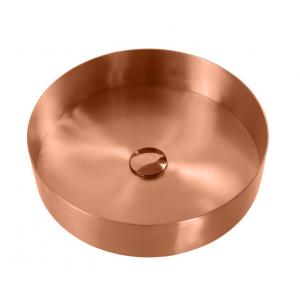 Undermount Single Round Bathroom Stainless Steel Sink Counter Top Gold