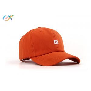 Twill Fabric Custom Baseball Caps Orange Color Sports Baseball Cap With M Letter