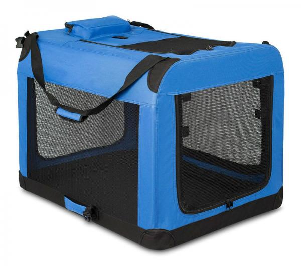 600D PVC 20in Foldable Pet Carrier 13in Portable Collapsible Dog Crate