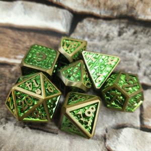 Polyhedron Dice Card Affirm card Hand Carved Metal Practical Plating Sharp 7 Piece