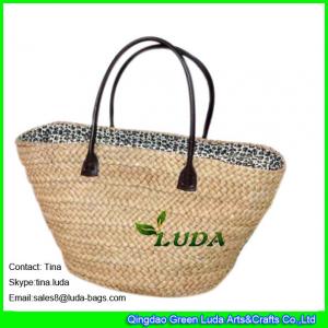 LUDA natural straw bags cornhusk straw monogrammed beach bags