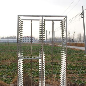 24段 ベーキングラックトロリー ステンレス製 ベーカリーラックトロリー トレイ付き