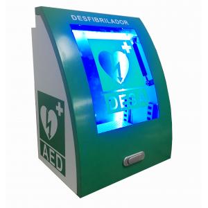 CE Approved Curvy AED Wall Defibrillator Cabinet With LED Strip Ilumination