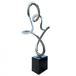 Outdoor Art Decorative Metal Sculpture Silver Stainless Steel Abstract Statues