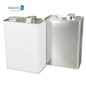 White Rectangular One Gallon Metal Can Tinplate Material For Engine Oil