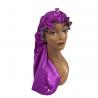 China Ruffle Edges Wide Braid Band Sleeping Hat For Curly Hair 14* 23 Inches wholesale
