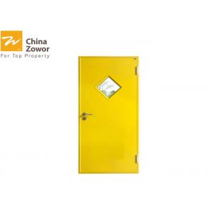 China Yellow Color 1 Hour Fire Rated Door/Commercial Steel Insulated Fire Door With Glass Insert supplier