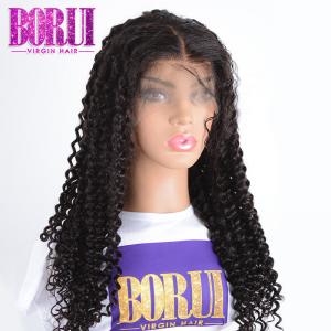 China Unprocessed Pre Plucked Cuticle Aligned Hair , 360 Human Lace Wig Virgin Deep Curly supplier