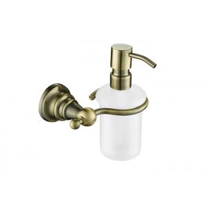 China Wall Mounted Soap Dispenser Antique Brass With Brass Pump PP Bottle supplier