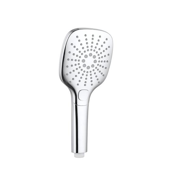 Faucet de douche à main à colonne chromée en plastique ABS 3 fonctions rondes facile à nettoyer OEM