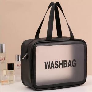 China Transparent Waterproof Travel Wash Bag Hanging Makeup Storage Pouch supplier