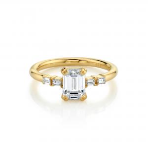 Pure Gold Wedding Natural Diamond Ring Wedding Solid 14k / 18k Gold