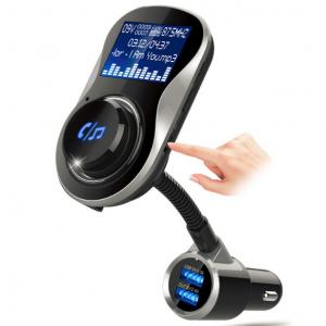 China Dual USB Port FM Transmitter  Bluetooth AUX Audio Receiver Adapter ,  Support U Disk TF Card Play Music With LCD Display supplier