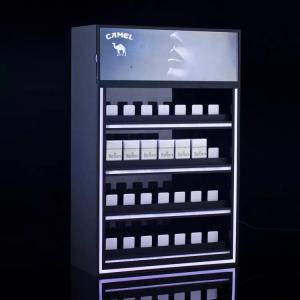 High-end Custom Cigarette Display Case Tobacco Display Rack With POP Advertising Light Box