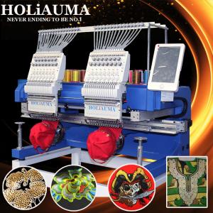 2 head 400*500mm china best computer embroidery machine like Happy/brother embroidery machine for cap t-shirt flat 3d