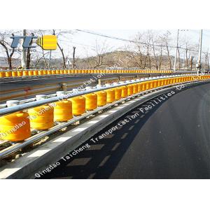 Korea ETI KSI Type Bend Safety Roller Barriers , Metal Beam Crash Barrier