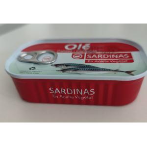 China Commercial Sterility 125g Canned Sardine Fish In Soybean Oil supplier