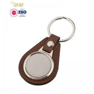 China Metal Laser Engraving Key Chain ,  Genuine PU Leather Blank Key Chain supplier