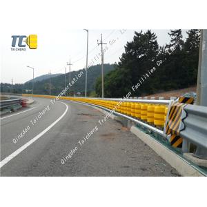 China Safety Highway Road Roller Barrier Rolling Guardrail Yellow Anti Corrosion supplier