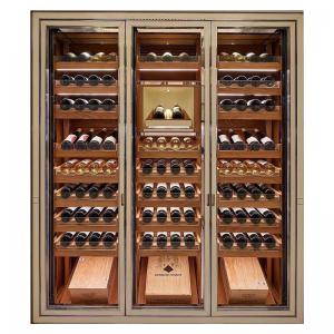 Stainless Steel Wine Cabinet With Glass Door Luxury Freestanding Wine Rack Cabinet