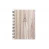 Metal Spiral Presentation Book B5 Diecutting Wood Grain Hard Cover With Index