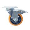 China 100mm Medium Duty Caster Polyurethane Wheel Swivel Type Caster With Brake wholesale