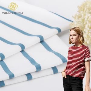 Breathable Moisture Absorbent Striped Cotton Fabric Comfortable Texture For T Shirt