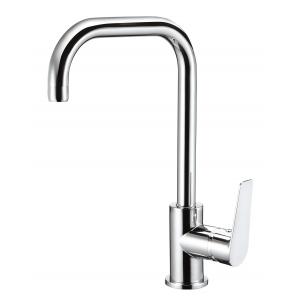 China Chrome Single Lever Kitchen Mixer Tap 360 Degree Rotating Kitchen Faucet supplier