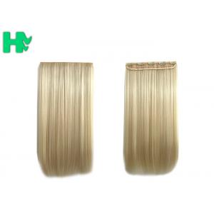 China 100% Synthetic Hair Extensions Long Straight Wave Blonde Color For Adults supplier