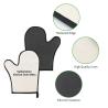 China Custom Linen Sublimation Oven Gloves With Silicone Back Blank Heat Insulation Oven Mitt Sublimation wholesale