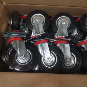 China 3 Bolt Hole Rubber Casters Swivel Industrial Castor Wheels With Dust Covers supplier