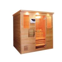 Prefab Corner Wooden Salt Room 4 Person Steam Sauna For Hotel Room