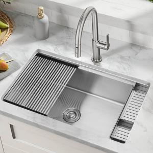 33" Undermount Stainless Steel Kitchen Sink Single Bowl 18 Gauge With SUS304 Material