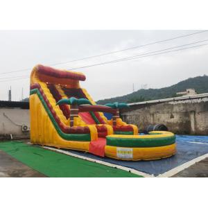 China Fun Pvc Tarpaulin Home Wet Yard Inflatable Water Slide Yellow Color supplier
