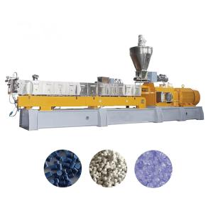 China Extrudeuse à double vis à coupe à chaud à refroidissement aérien à perçage à haut remplissage supplier