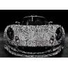 ROHS Digital Camo Vehicle Wrap , 19Mpa Black And White Camo Vinyl Wrap