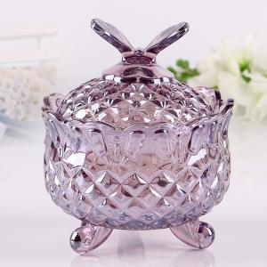 China Top 10.5 Cm Butterfly Glass Candy Bowl / Colored Decorative Candy Jars supplier