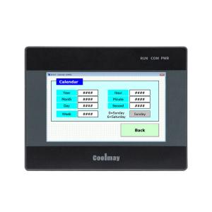 China Coolmay 4.3'' HMI PLC todo en uno integrado 65536 True Color Touch Screen RS232/RS485 Port485P Compatible con FX3G/FX3U/FX3S con temperatura digital para el sistema de agua EX3G-8043H-24MR supplier