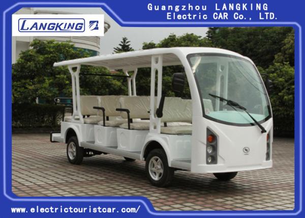 Mini Closed 14 Seats Electric Sightseeing Car With High Impact Fiber Glass Body