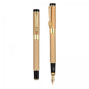 2022 Business Gift Metal Frosted Pole Pen 0.5 Iridium Ink Bag Pen for Writing Design